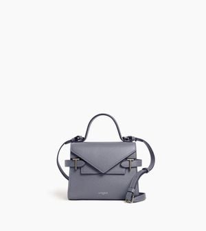 Le Tanneur Kleine Handtasche Emilie Aus Genarbtem Leder Mit Doppelklappe - Blau