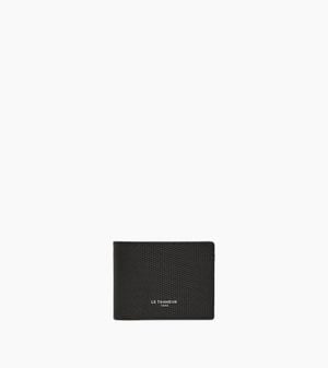 Le Tanneur Lucien Horizontal Zipped Wallet Signature T Leather - Black