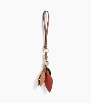 Le Tanneur Grained Leather Flower Charms - White