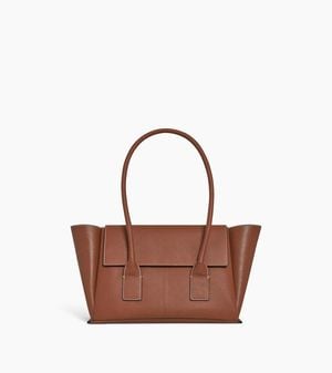 Le Tanneur Medium Tote Bag With Flap - Brown