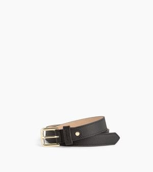 Le Tanneur Belt With Square Buckle With T Grain - Black