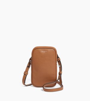 Le Tanneur Handytasche Aus Genarbtem Leder - Braun