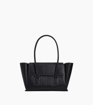 Le Tanneur Medium Tote Bag With Flap - Black