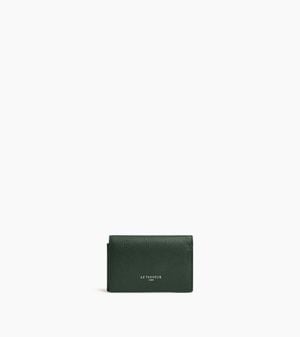 Le Tanneur Lucien Horizontal Two-Fold Card Holder - Green