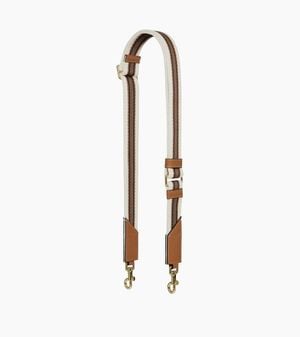 Le Tanneur Adjustable Striped Shoulder Strap - Black