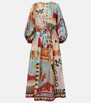 ALÉMAIS Vestido Midi Michelle De Ramio Estampado - Multicolor