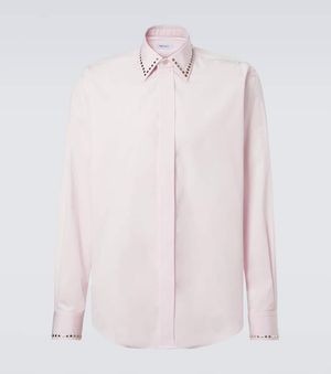 McQueen Studded Cotton Poplin Shirt - Pink