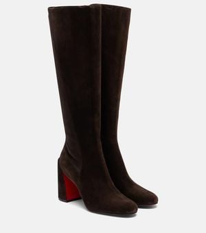 Christian Louboutin Overknee-Stiefel Loo 85 Aus Veloursleder - Schwarz