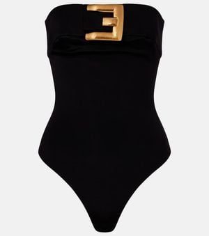 Balmain Strapless Crepe Bodysuit - Black