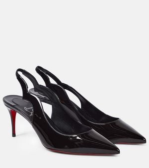 Christian Louboutin Hot Chick Sling 70 Patent Slingback Sandals - Black