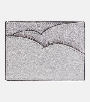 Christian Louboutin Hot Chick Glittered Leather Card Holder - Metallic