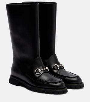 Gucci Stiefel Horsebit Aus Leder - Schwarz