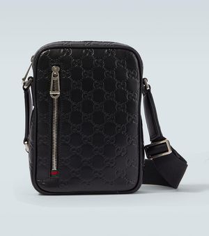 Gucci Gg Small Leather Crossbody Bag - Black