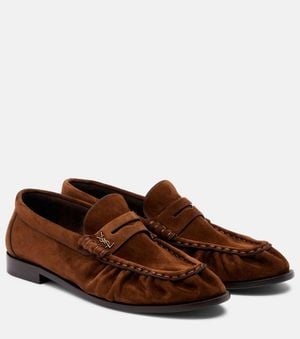 Saint Laurent Mocassins Le Loafer En Daim - Marron