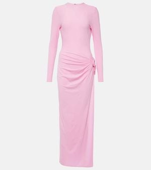 Magda Butrym Maxi Dress With Long Gathered Sleeves - Pink