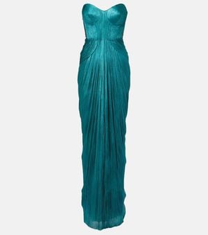 Maria Lucia Hohan Caly Silk Mousseline Bustier Gown - Green