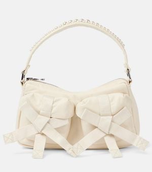 Simone Rocha Utility Bow Pearl-Embellished Shoulder Bag - Natural