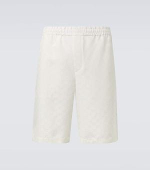 Gucci Short Gg En Lin Melange - Blanc