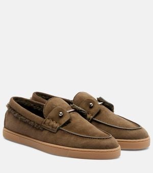 Christian Louboutin Loafers Chambeliboat Aus Veloursleder - Braun