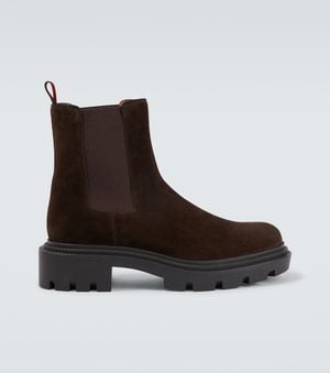 Christian Louboutin Devon University Suede Chelsea Boots - Brown