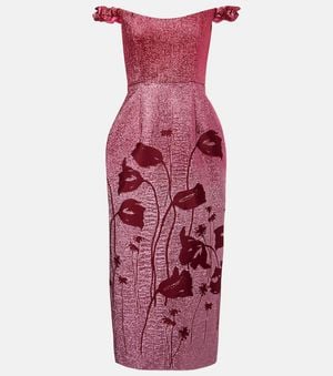 Markarian Amina Floral Lame Corset Dress - Purple