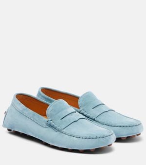 Tod's Gommino Suede Penny Loafers - Blue