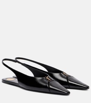 Saint Laurent Ballerines Slingback Babylone En Cuir - Noir