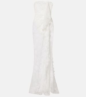 Christopher Esber Floating Draped Lace Gown - White
