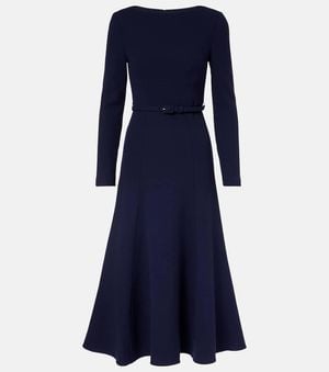 Roland Mouret Robe Midi En Crepe De Laine - Bleu