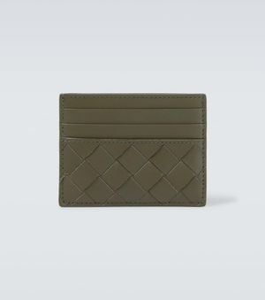 Bottega Veneta Intrecciato Leather Card Holder - Green