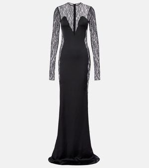 The New Arrivals Ilkyaz Ozel Silk Lace Gown - Black
