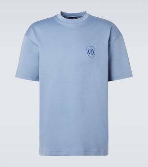 Giorgio Armani T-Shirt Aus Baumwoll-Jersey - Blau