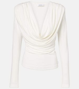 Wardrobe NYC Draped Jersey Top - White