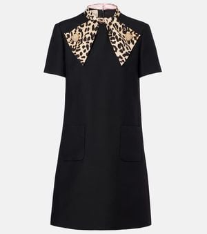 Valentino Crepe Couture Bow-Detail Minidress - Black