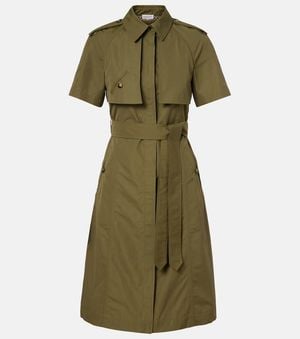 Burberry Hemdblusenkleid Aus Baumwolle - Grün