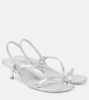 Jonathan Simkhai Slingback-Sandalen Cedonia Aus Metallic-Leder - Weiß