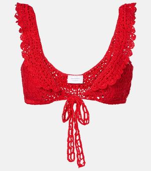 Anna Kosturova Brigitte Crochet Bra Top - Red