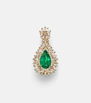 Suzanne Kalan Anhaenger Aus 18Kt Gelbgold Mit Diamanten Und Smaragd - Weiß