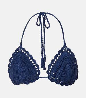 Anna Kosturova Crochet Bikini Top - Blue