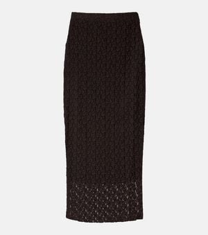 Velvet Mia Lace Midi Skirt - Black