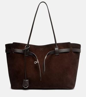 Balenciaga Bel Air Large Suede Tote Bag - Brown