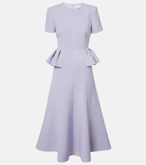 Roland Mouret Peplum Crepe Midi Dress - Purple