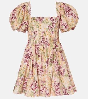 Agua Bendita Caramelo Florecer Cotton Minidress - Pink