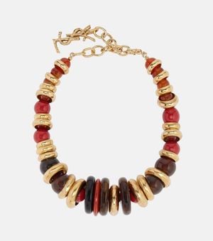 Saint Laurent Loulou Beaded Choker - Brown