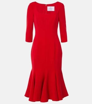 Carolina Herrera Crepe Midi Dress - Red