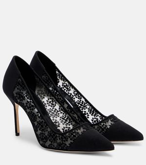 Manolo Blahnik Pumps Capcour 90 Aus Spitze - Schwarz
