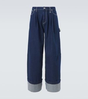 Simone Rocha Embellished Wide-Leg Jeans - Blue