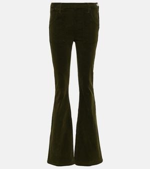 FRAME Le Slim Palazzo High-Rise Corduroy Flared Pants - Black
