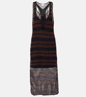 Anna Kosturova Pimento Striped Cotton Minidress - Black