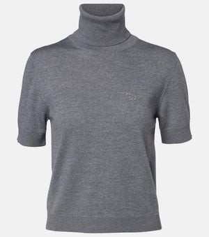 Gucci Turtleneck Wool Top - Gray